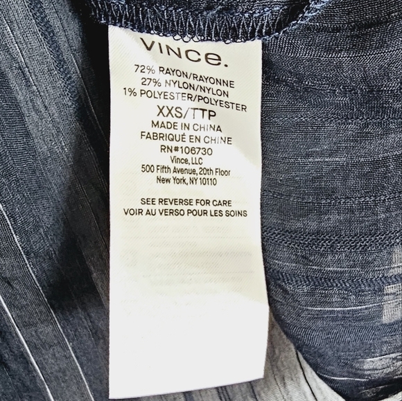 NWT Vince Drape Striped Pullover Blouse In Coastal Blue - Picture 7 of 8